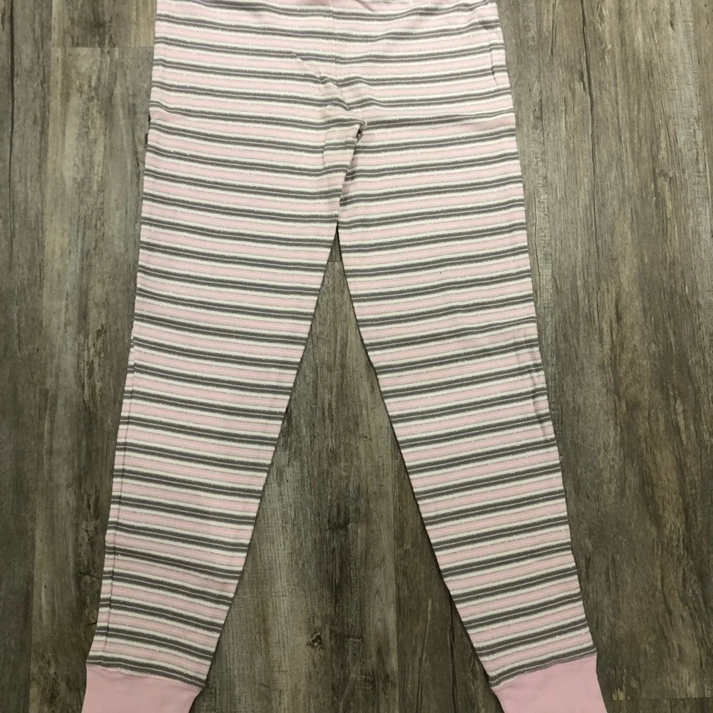 Victoria Secret 2 Piece Pink, White and Silver Pajama Set Size Small - Picture 5 of 7